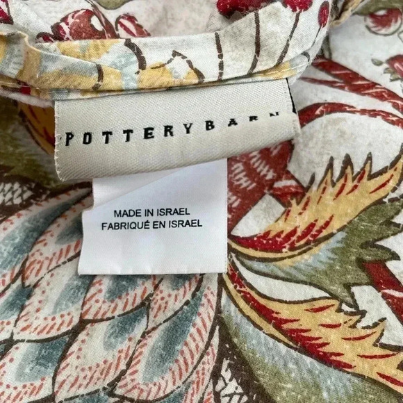 Pottery Barn Floral Duvet King With 2 Standard Shams- Red Blue Floral, EUC - Picture 2 of 12